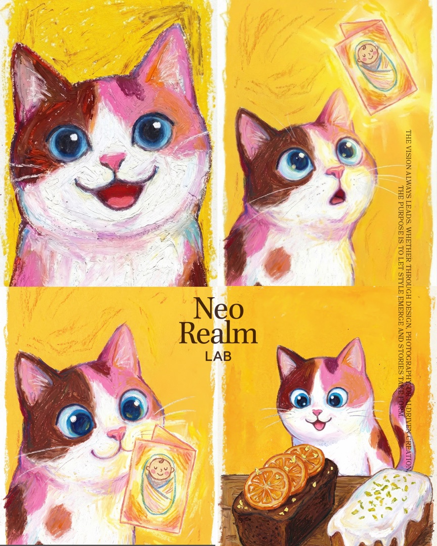 手繪貓咪插畫作品